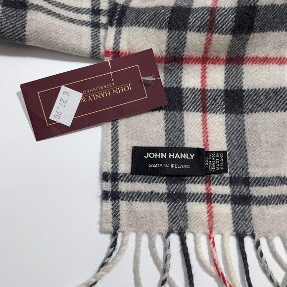 NWT John Hanly 100% Extra Fine Merino Wool Scarf Rectangle Plaid Soft Ireland - Picture 4 of 6
